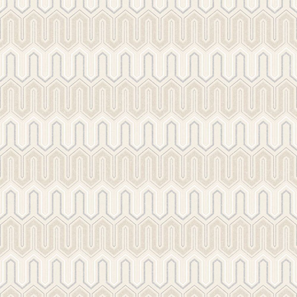 Patton Wallcoverings GX37610 GeometriX Zig Zag Wallpaper in Tan, Grey, Dove